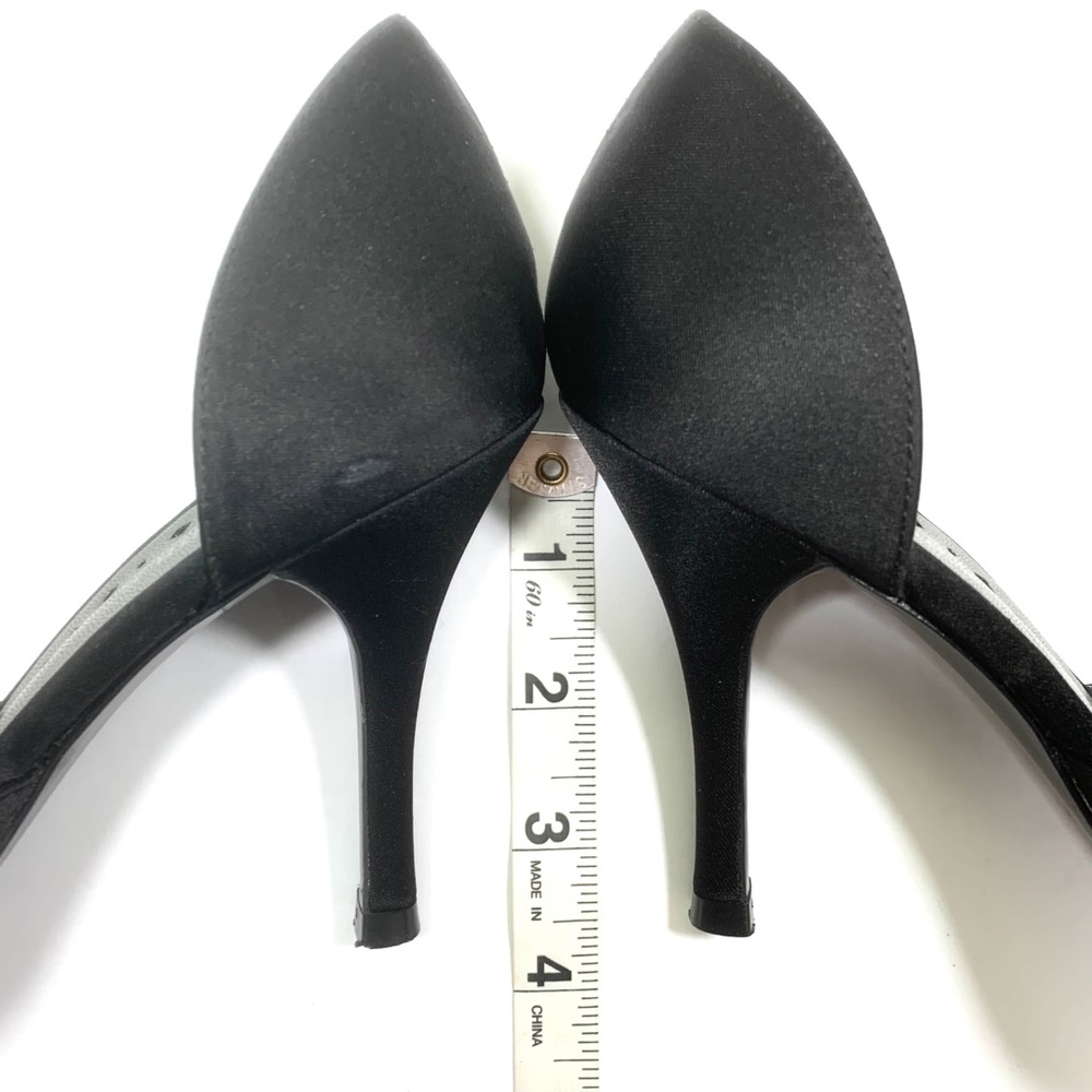 BCBG Satin D’Orsay Open Toe Pumps - Picture 3 of 11